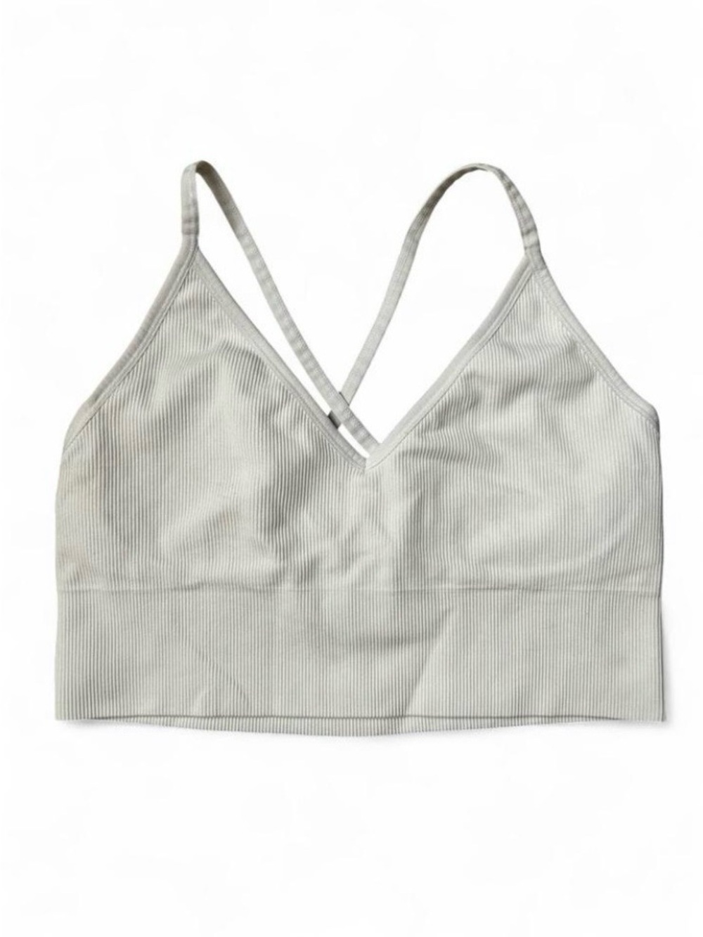 DSG Ribbed V-Neck Bralette in White